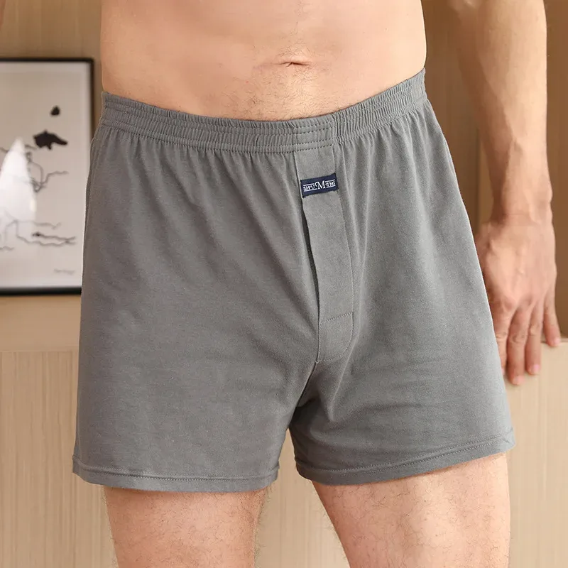 Boxer homme Pantie Lot sous-vêtement ample grand court coton grande taille sous-vêtements pour homme Boxer slip solide moyen homme Boxer — image 2