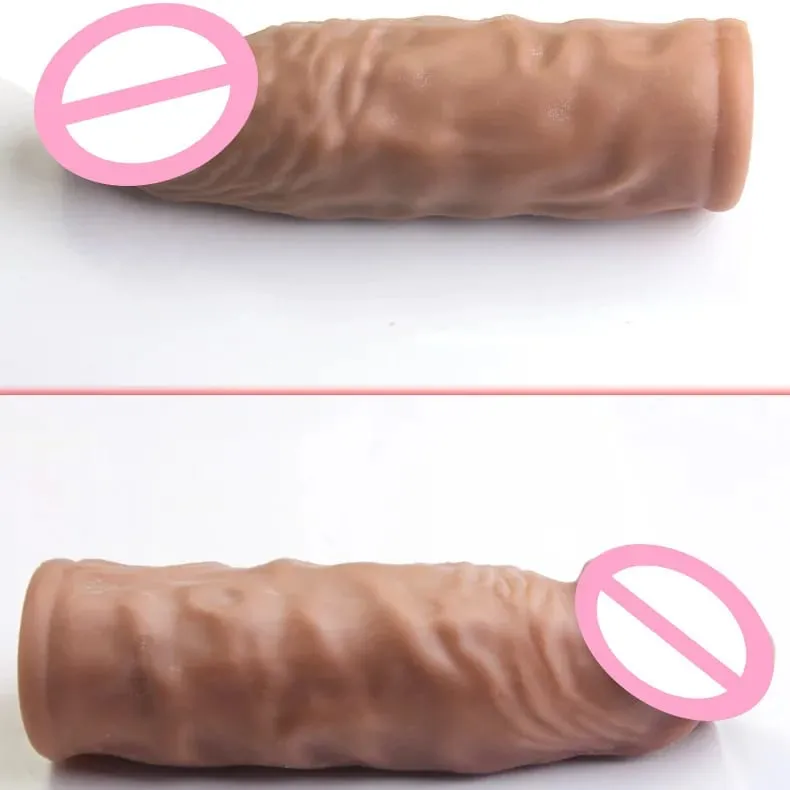 14/16/20CM Realistic Penis Sleeve Extender Reusable Dildos Condom Delay Ejaculation Dick Enlargement Sex Toys for Men — image 6