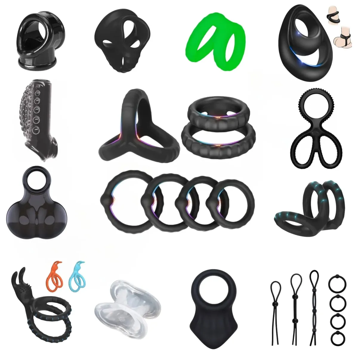 Cock Rings Silicone Ball Stretcher Delay Ejaculation TPE Penis Ring for Men Sex Toys Adjustable Semen Lock Ring SM Penis Sleeve — image 1