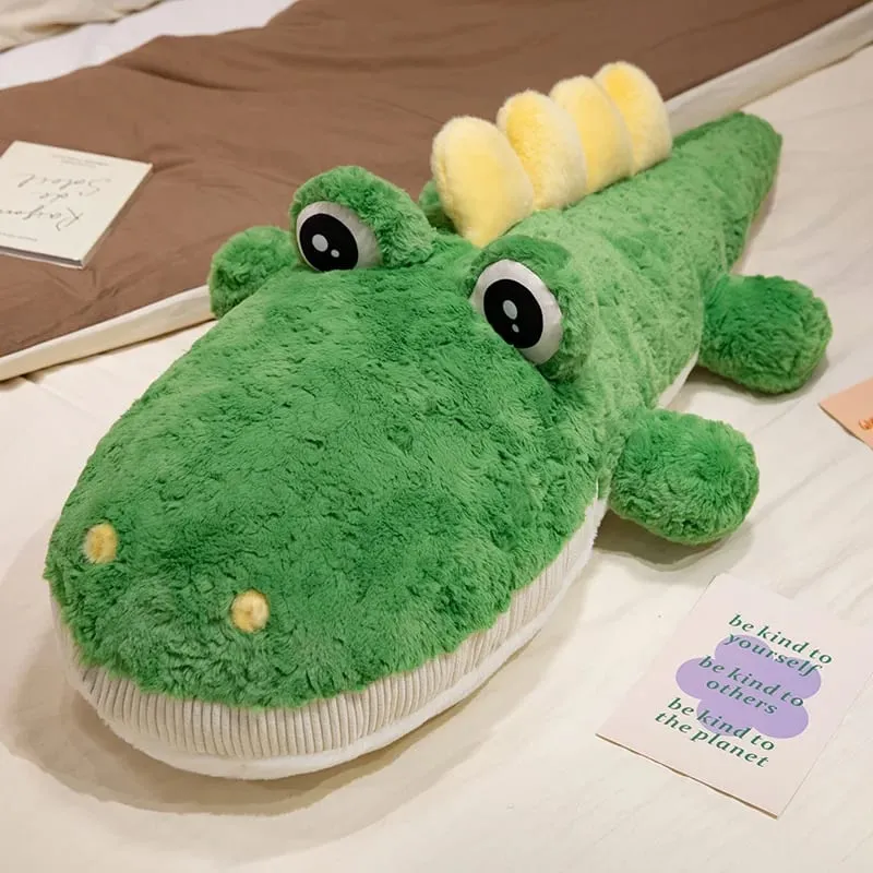 55/75cm Cute Lying Crocodile Plush Pillow Prone Posture Alligator Stuffed Cushion Sofa Bed Nap Plush Toy Home Decor Gift