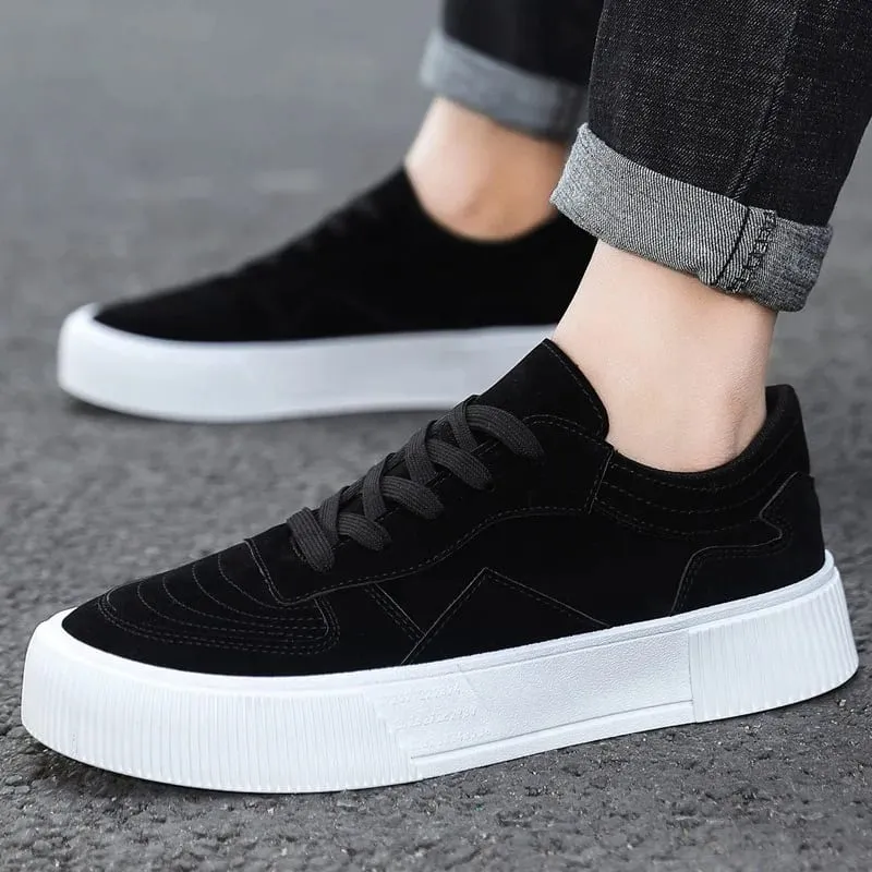 Men's Vulcanized Shoes Fashion Casual Sneakers Lace Up Platform Shoe High Quality Suede Casual Shoes for Men Sneakers Man Shoes