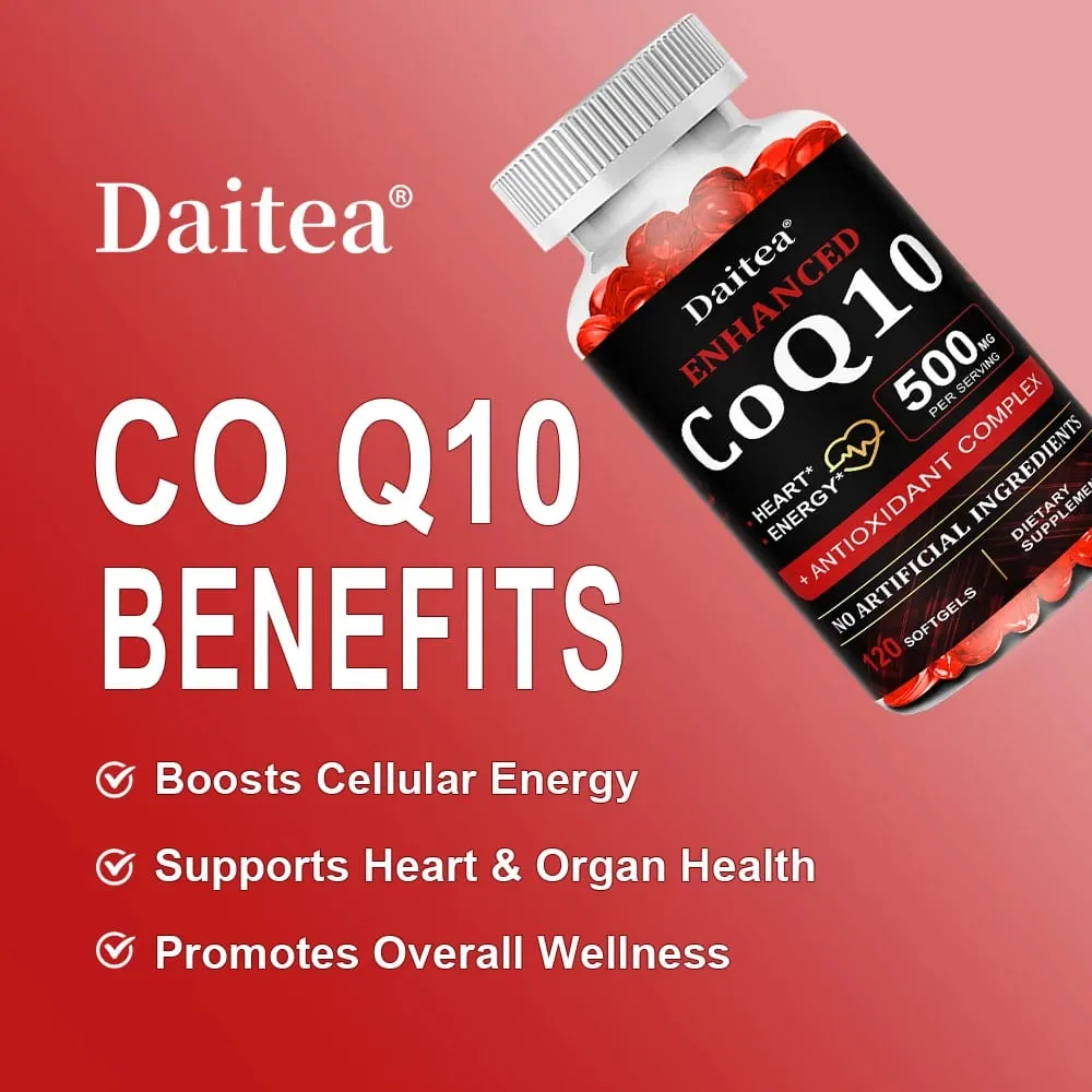 Vysoká absorpce CoQ10 500 MG - pro zdraví srdce a produkci energie - Vylepšené doplňky výživy CoQ10 s koenzymem Q10 — image 3