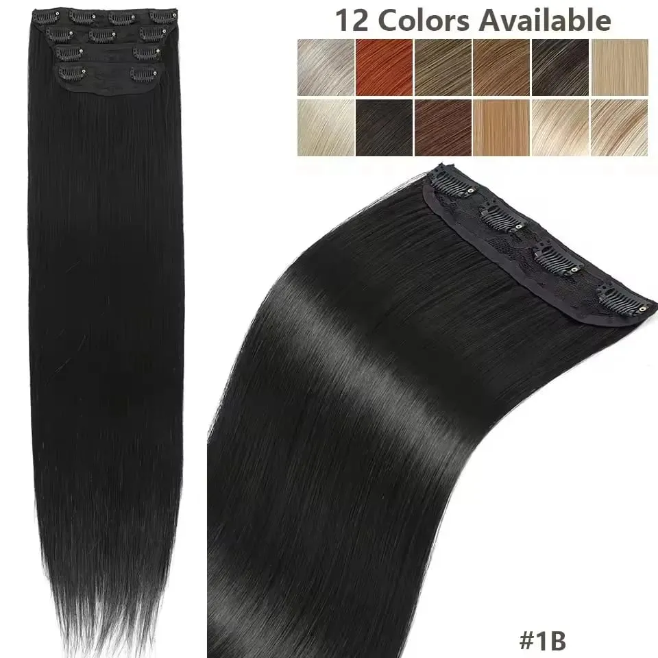 26Inches 200Grams Blond 27/613 Clips In Straight Hair Extensions 4Pcs/lot Heat Resistant Soft Natural Bio Human-Like Colored