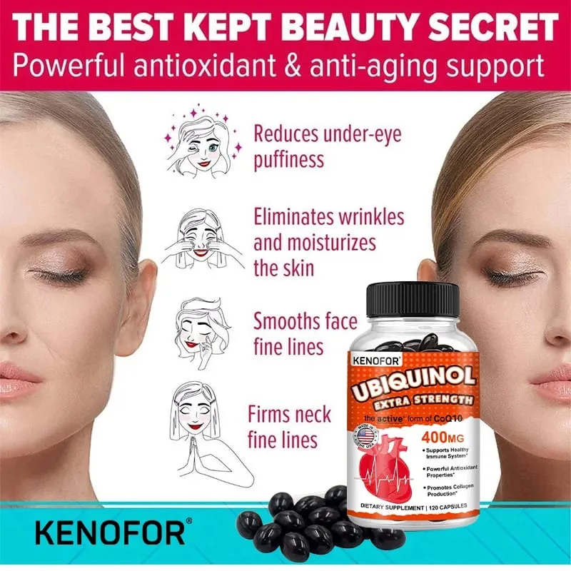 Ubiquinol CoQ10 400 mg Softgel Antioxidant - Superior Absorption Active Form Immune and Skin Support — image 3