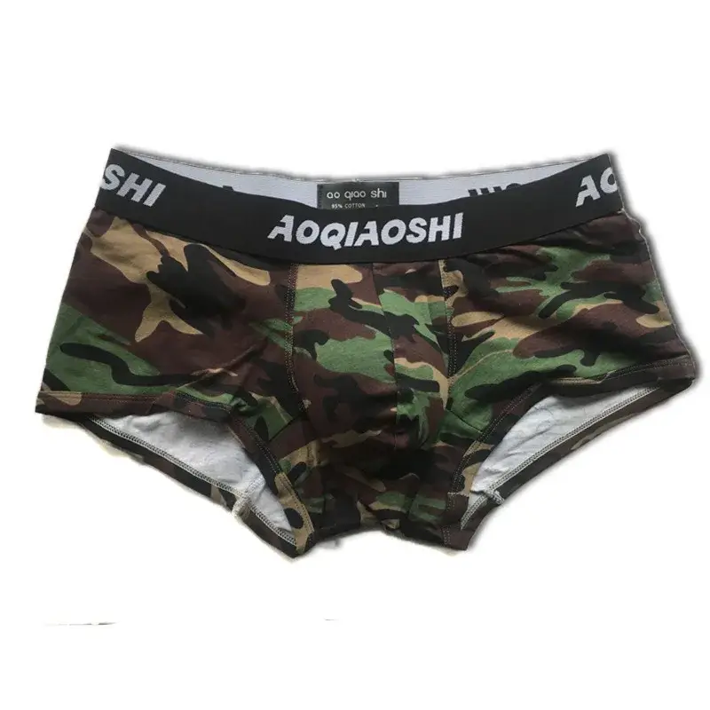 Men Underwear Cotton Camouflage Boxer Briefs Trunks Bulge Pouch Plus Size Teenage Breathable Underpants Young Innerwear Boys — image 5