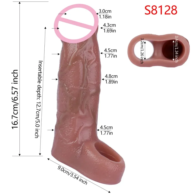 Close Head Realistische Penishülle Sexspielzeug für Männer Verzögerung der Ejakulation Dick Extender für Paare Sex Vergnügen Sexshop — image 21