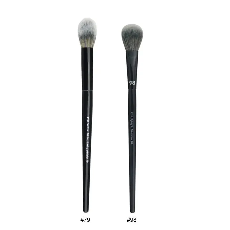 2pcs/set Pro Black Makeup Brushes Synthetic hair Powder Eye Shadow Smudge Highlight Foundation Airbrush Diffuser Make Up Brush — image 7