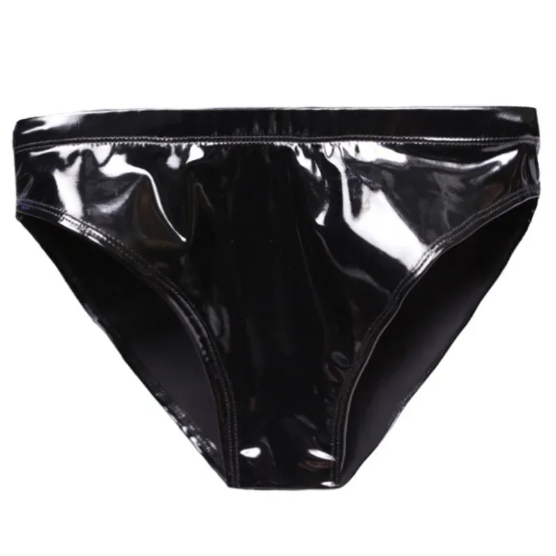 Men Sexy Latex Glossy Briefs Underwear Pvc Leather Underpants Women Patent Leather Erotic Lingerie Thongs Sissy Panties — image 14