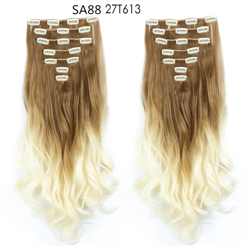 7pcs/Set Long Straight Hair Extension 16 Clips High Tempreture 22inch Synthetic Hairpiece Clip in Red Hair Extensions for Women — image 13