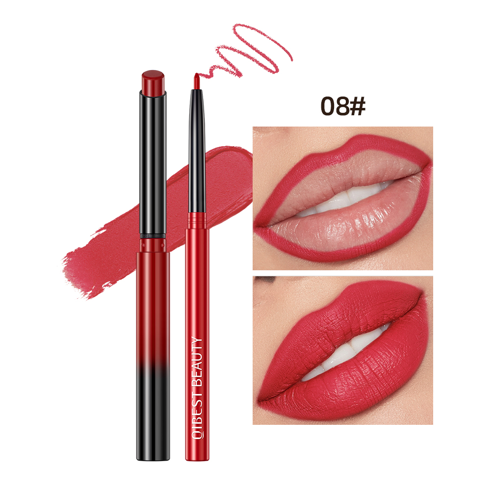 2pcs Lipstick Lipliner Pen Set Matte Velvet Lip Liner Pencil Contour Makeup Sexy Red Lip Stick Long Lasting Cosmetics