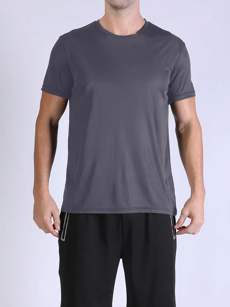 5PCS Men's Solid Color Ultralight Quick Dry Sport T-Shirt Breathable Lightweight Top For Fitness Training Workout Running Gym — image 6
