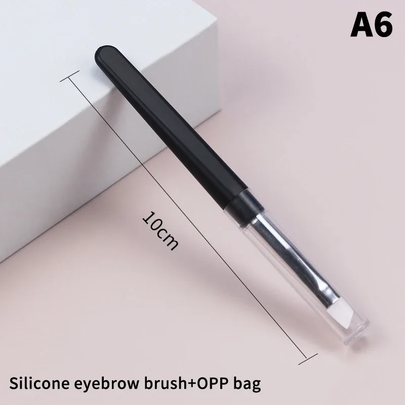 ★▲1PC przenośne pędzle do makijażu cieni do powiek rozmiar podróżny pędzle do makijażu brwi silikonowe Glit niezbędne narzędzia kosmetyczne z pokrywką — image 9