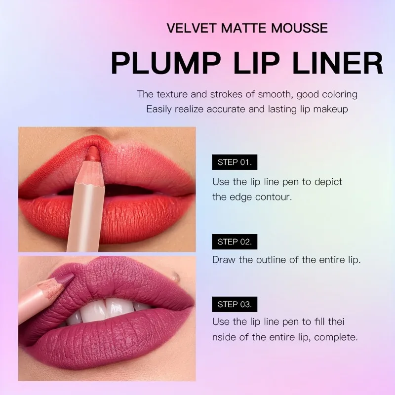 6 Color Waterproof Lip Liner Pencil Long Lasting Natural Lipliner Pen Red Contour Tint Sexy Dark Red Pink Matte Lipstick Pencil — image 6