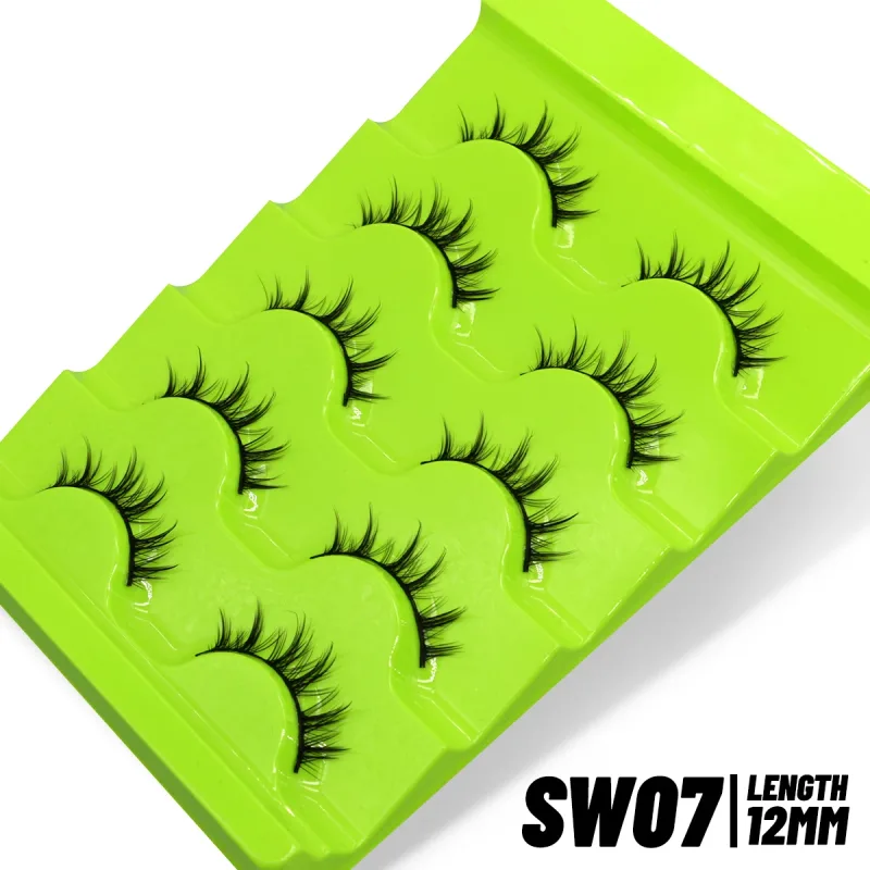 Cat eye Lashes 5/6 pairs Clear Band Lashes Natural Look 6D Wispy Eyelashes False Lashes Eyelashs Extension