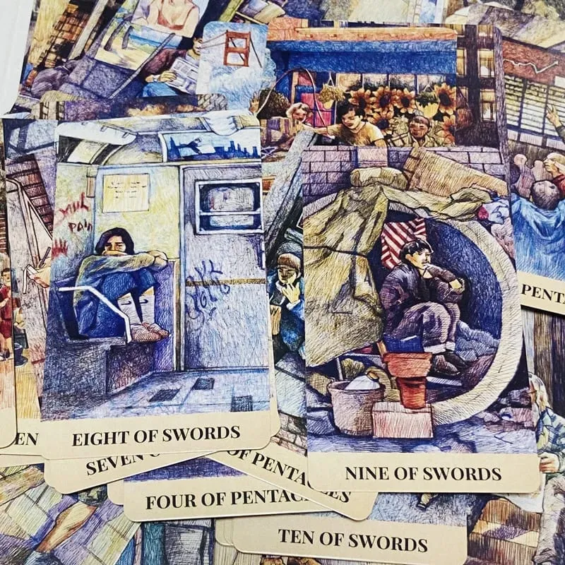 City Labyrinth Tarot Cards 78 Deck English Board Games Selfcare for Tarot Readings Vibrant Easy Deck Fortune Telling Game — image 3