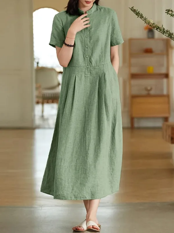 Abito elegante in cotone tinta unita da donna Femme 2022 Abito lungo bohemien primavera autunno ZANZEA Abiti casual a maniche lunghe oversize