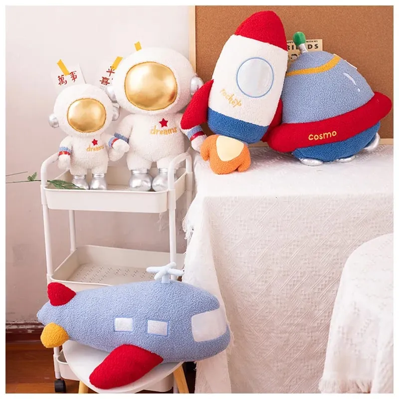 60CM Plush Rocket Astronaut Toy Stuffed Spaceship Throw Pillow Home Decor Birthday Gift Space Discovery Educational Toy — image 8