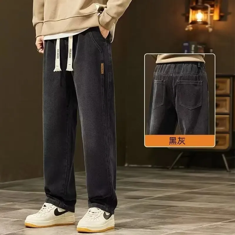 Hong Kong Trendy Men's Summer New Style 2025 Personalized Letter Jeans Hip Hop Ins Trendy High Street Trendy Rascal Handsome Pan
