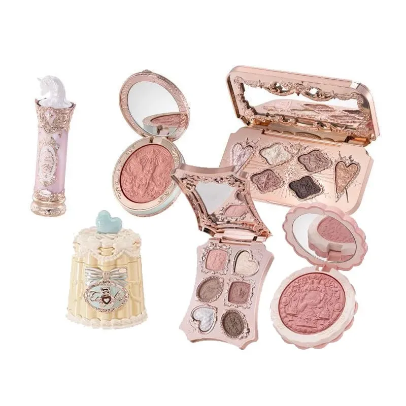 Flowerknows Complete Makeup Gift Set Long-Lasting Lip Glaze Blush & Shimmer Eyeshadow Palette All-in-One Beauty Kit Gift Box — image 1