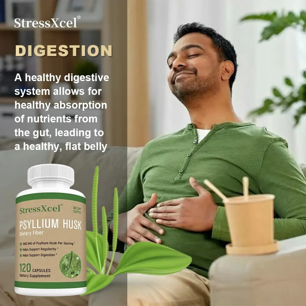 Psyllium Husk - naturliga lösliga fibrer bra för tarmhälsan Rengöring Detox stöder matsmältningssystemets hälsotillskott — image 2