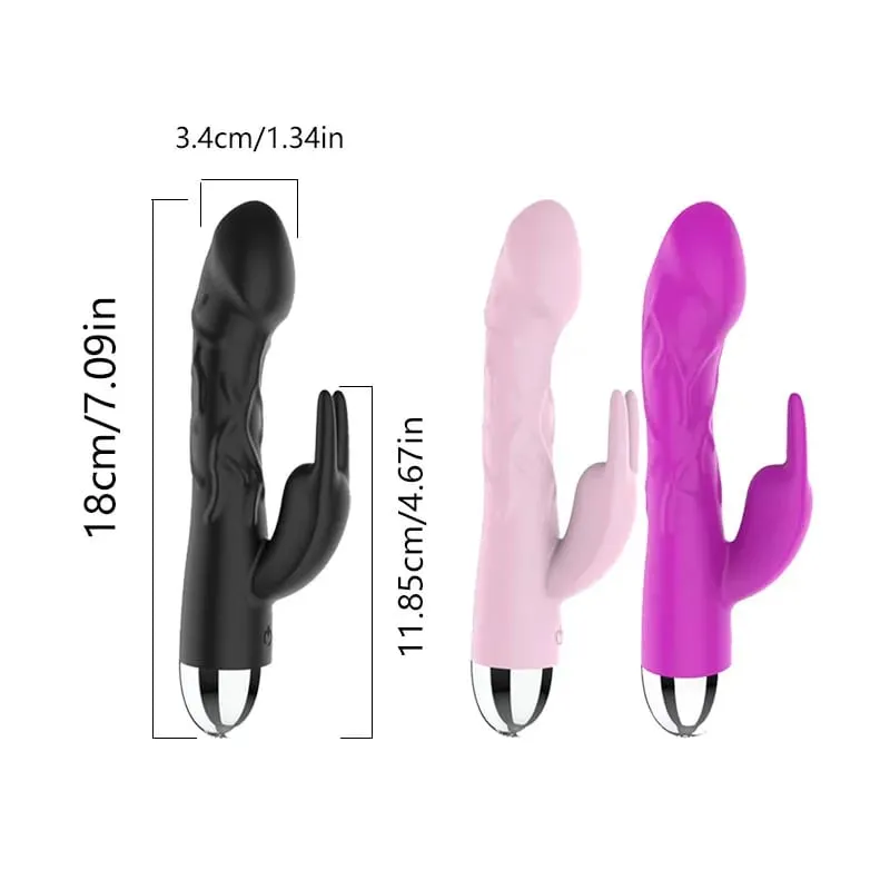 Silicone Rabbit Vibrator - Dual Stimulation G-Spot Clitoral Vibrator for Women Powerful Pleasure