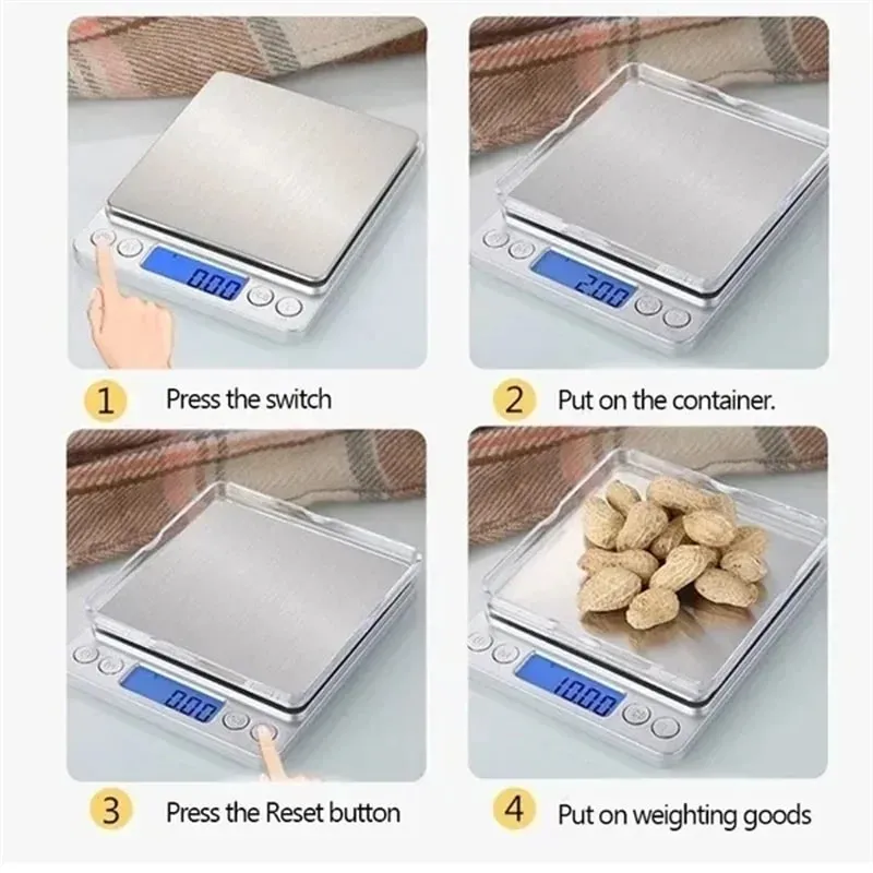 Digital Kitchen Scale Kitchen Measuring Scales Mini Pocket Precision Jewelry Electronic Balance De Cuisine Weight Gold Food Bar — image 5