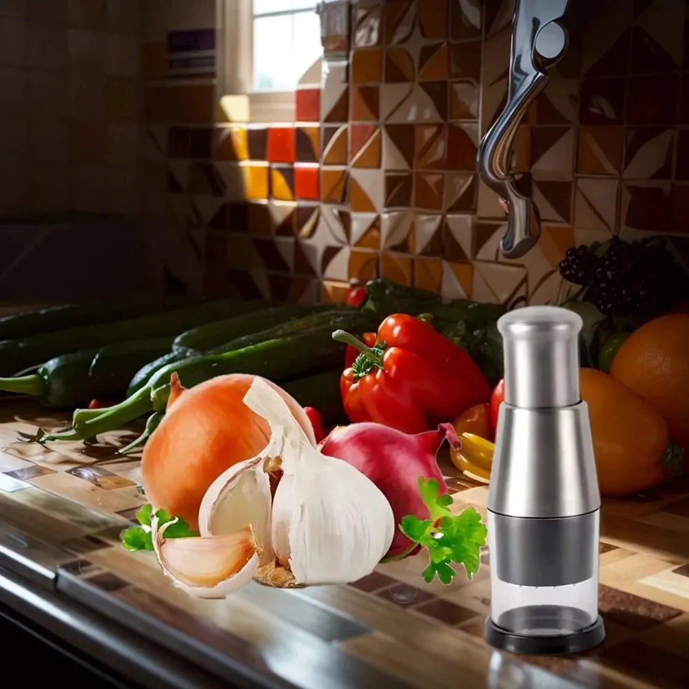 Manual Garlic Crusher Stainless Steel Garlic Crusher Garlic Masher Onion Ginger Garlic Household Kitchen Supplies Garlic Masher
