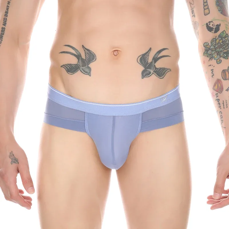Summer Men's Underwear Boxers Bulge Ice Silk Briefs Ultra-thin Breathable Cool Panties — image 4