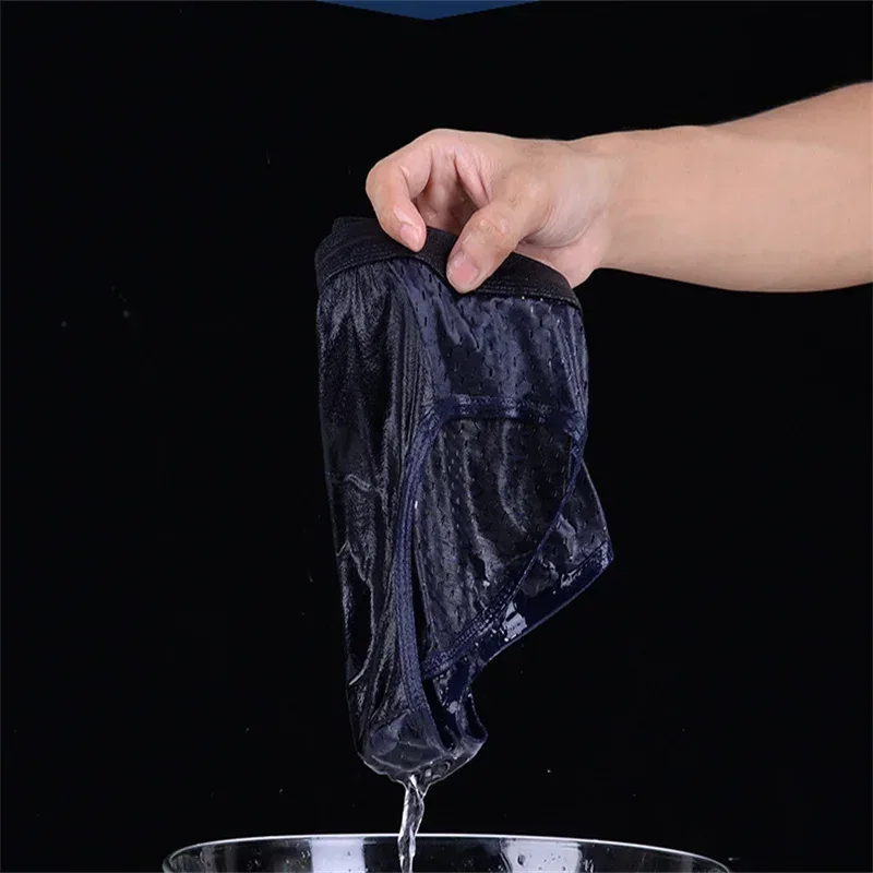 Panlalaking Ice Silk Underwear Briefs Breathable Underwear Bamboo Carbon Fiber Anti-Bacterial Comfortable Hollow Underwear Pantalon Malamig — image 15