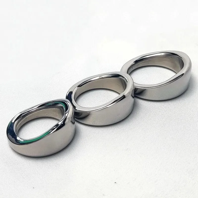 Stainless Steel Metal Penis Lock Cock Ring Delay Ejaculation Ball Scrotum Stretcher Erection Cock Ring Slave Male Sex Toy Man — image 1