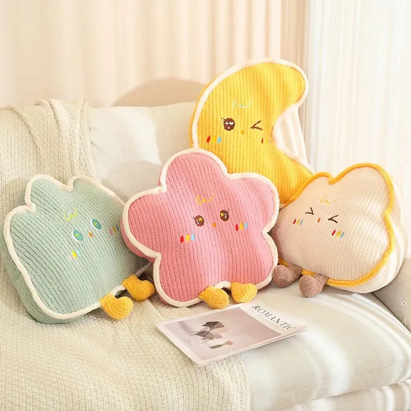 Cute Home Decoration Cartoon Plush Pillow Natural Series Plushies Pillow Cushions Moon Star Cloud Grass Soft Toy Kawii Gift — image 2