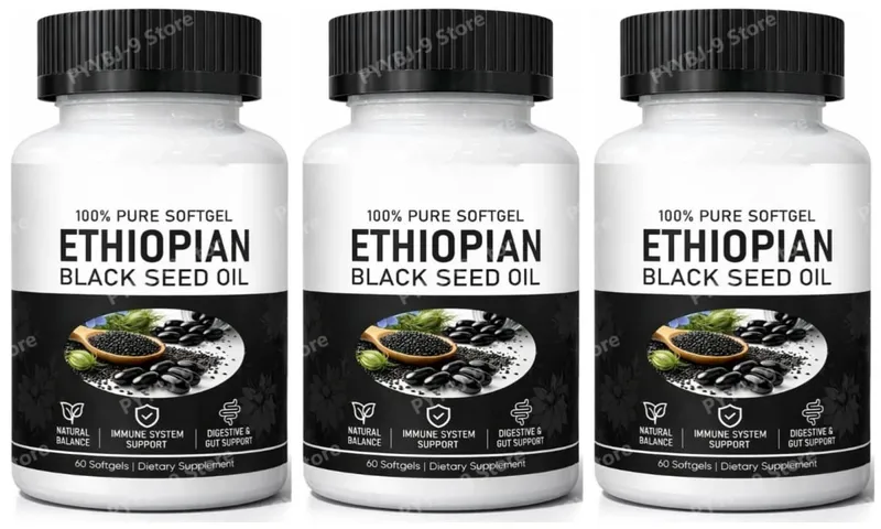 Etiyopya Çörek Otu Yağı Softgels 800mg Soğuk Preslenmiş Bitkisel Özlü Kapsüller Günlük Sağlık Dengesi Desteği GDO'suz 60 Sayısı — image 8