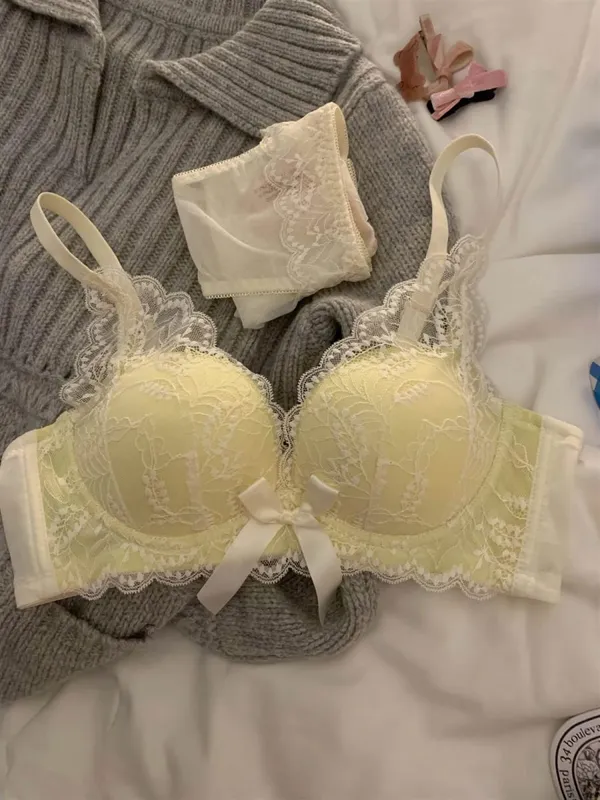 ホット販売ワイヤレスレースブラジャー女性スモールバスト厚いパッド入りプッシュアップリフト抗たるみサイドサポートセクシーなランジェリー 32‑38 AB — image 15