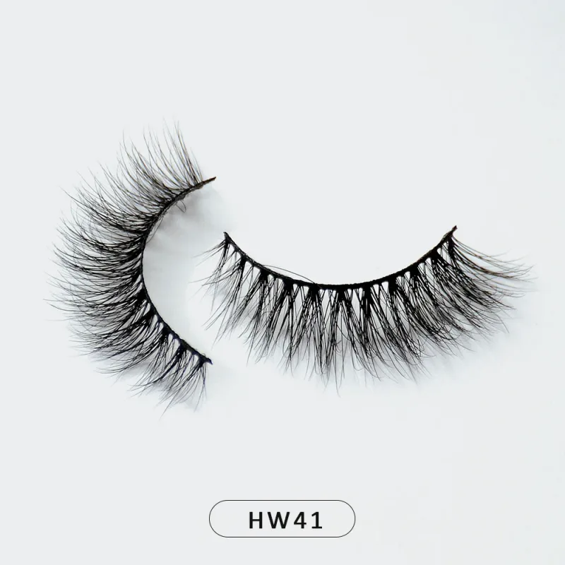Dropshipping 10-15mm 3D Real Mink Handmade Crossing Lashes Individual Strip Thick Lash Fake Eyelashes with free paper boxes — image 4