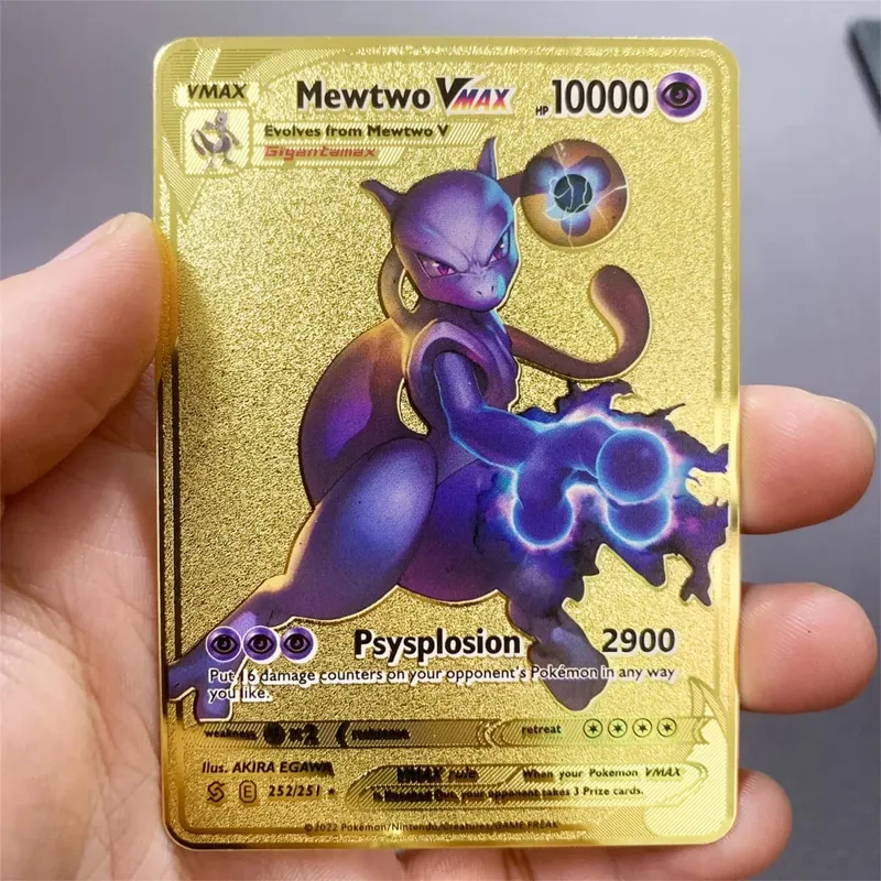 ภาษาอังกฤษโลหะการ์ด Pokemon DIY Arceus Mewtwo Charizard Pikachu เหล็กเงา Pokémon GX Vmax EX เกมคอลเลกชันเด็กการ์ดของเล่นของขวัญ — image 16