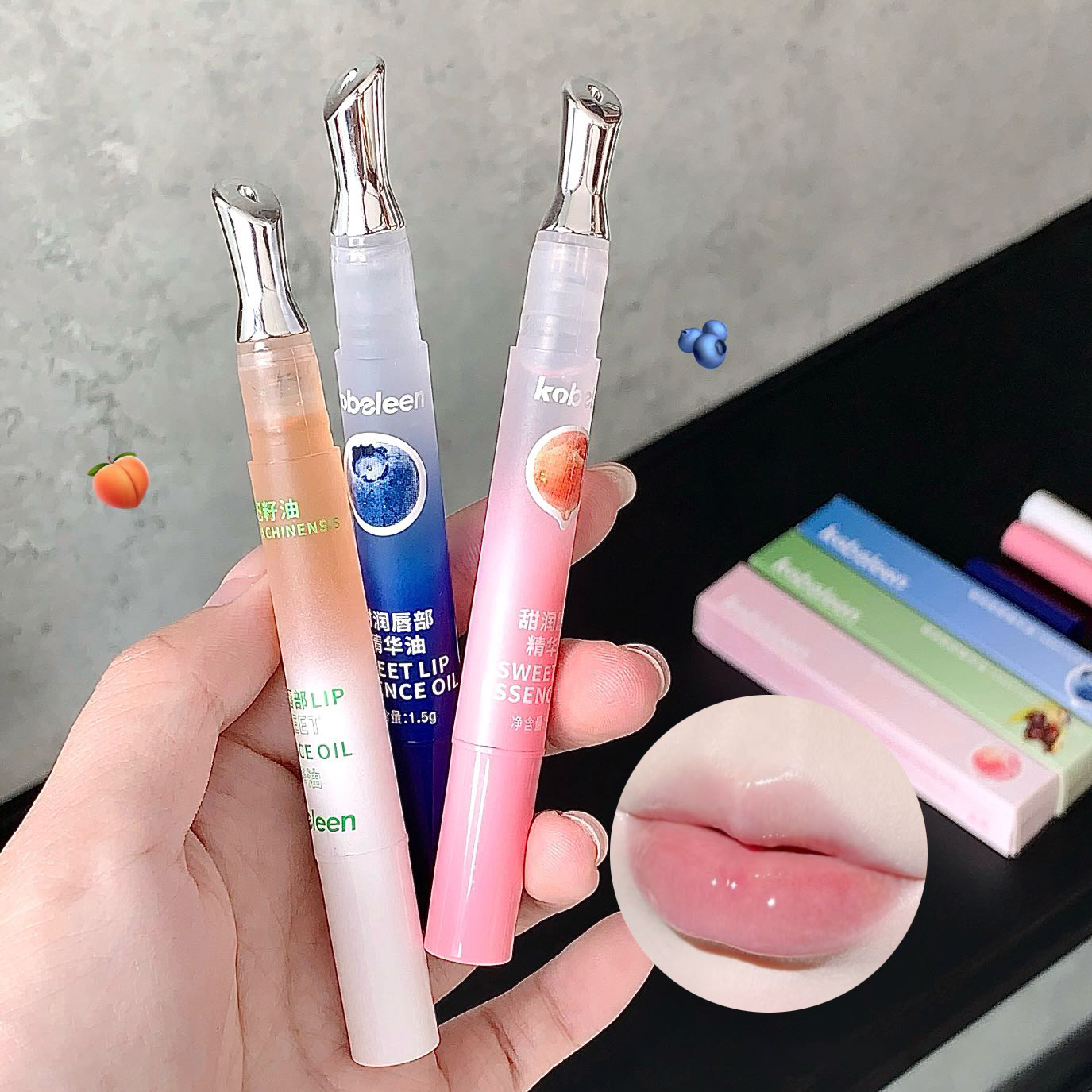Peach Lip Oil Hydrating Mirror Lip Gloss Moisturizing Non-sticky Lip Tint Lips Plumper Autumn and Winter Lips Care Serum Primer — image 4