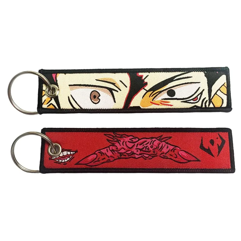 Embroidery Cool Eagle Beak Keychain Lanyard Anime Manga Series Badge Holder USB Pendant Portable Key Lanyard Accessories