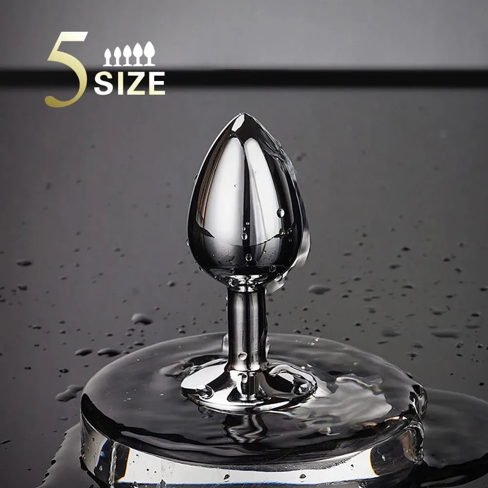 1Pcs Metal anal plug Jewelry base novice player to senior player 5 size Butt g-point massage sex toys