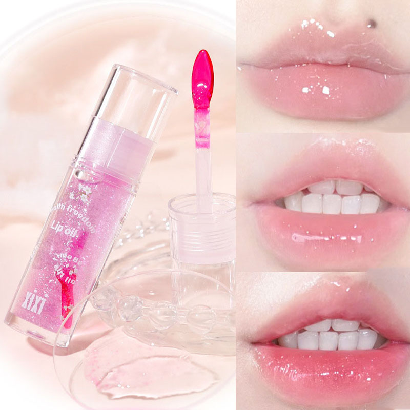 Clear Crystal Glitter Lip Gloss Temperature Discoloration Moisturizing Lip Gloss NonSticky Pearl Shiny Lip Glaze Korean Make Up — image 3