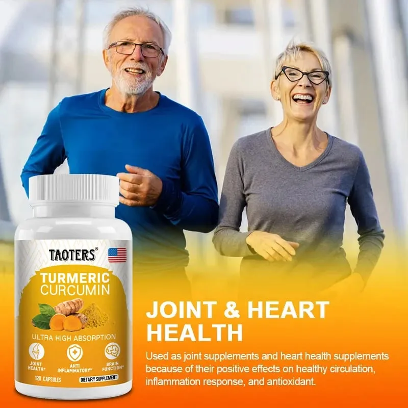 Turmeric Curcumin Capsules Natural Joint Support Relieve Joint Pain Support Brain Health & Heart Health