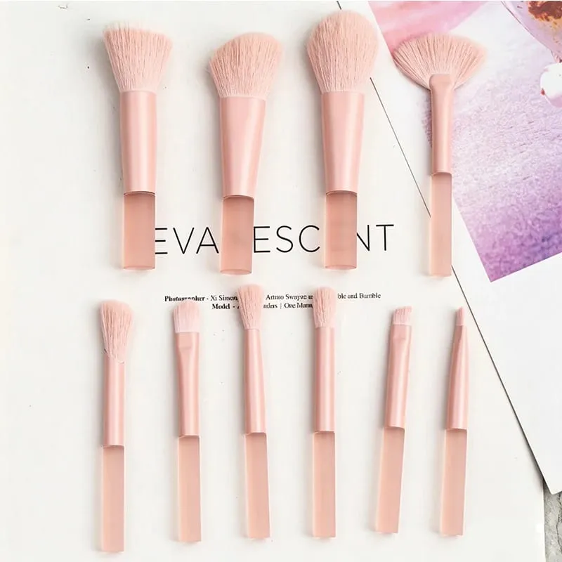 10 stk Rejse Makeup Børste Sæt Mini Makeup Børster Rejsestørrelse Lille Øjenskygge Øjenlæbestift Foundation Brush Shadow Contour Blush — image 4