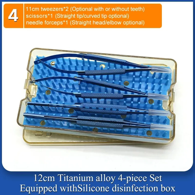 4 Pieces/set Of Ophthalmic Microsurgery Instruments 12/16/18cm Scissors+Needle Holder+tweezers Stainless Steel Surgical Tools