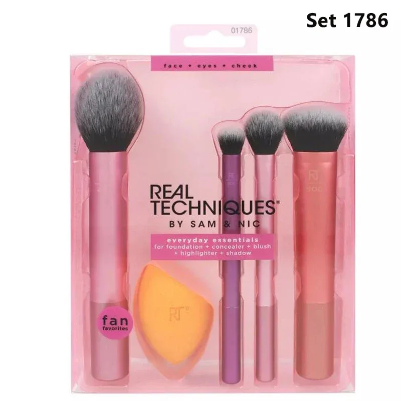 Real Techniques Professioanl Makeup Brushes Set Soft Fluffy for Cosmetics Foundation Powder Face Eyeshadow Blending Beauty Tools