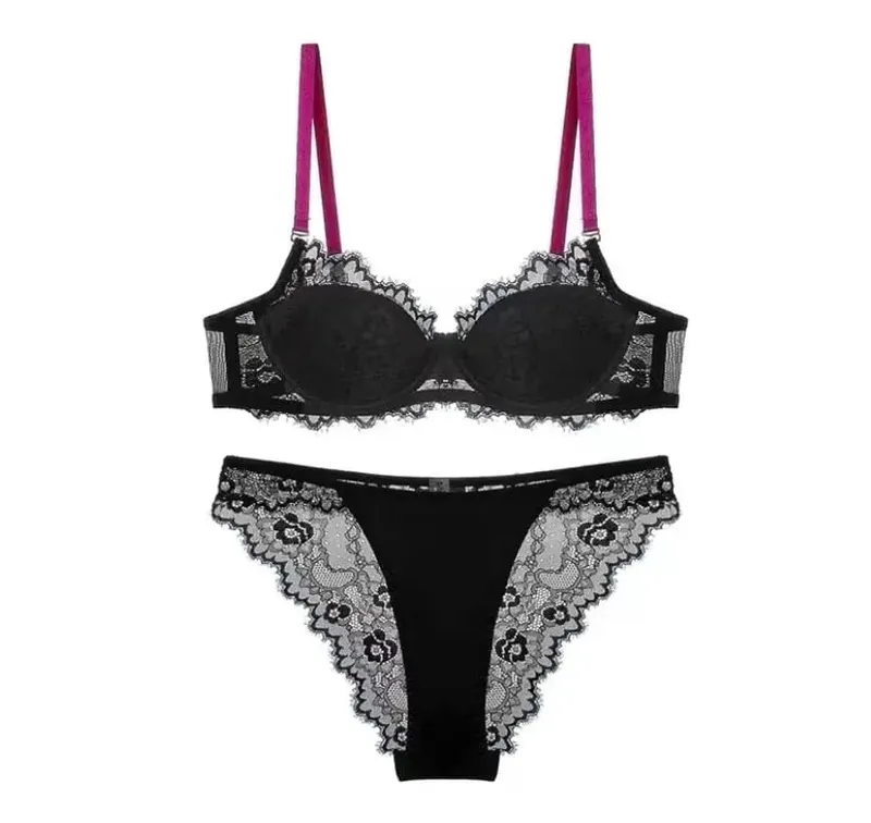 Sexy Lace Bra & Panty Set Minimizer Anti-Sag Full Coverae Adjustable Underwire Big Bust Support Thin Side Support No Spillageg — image 16