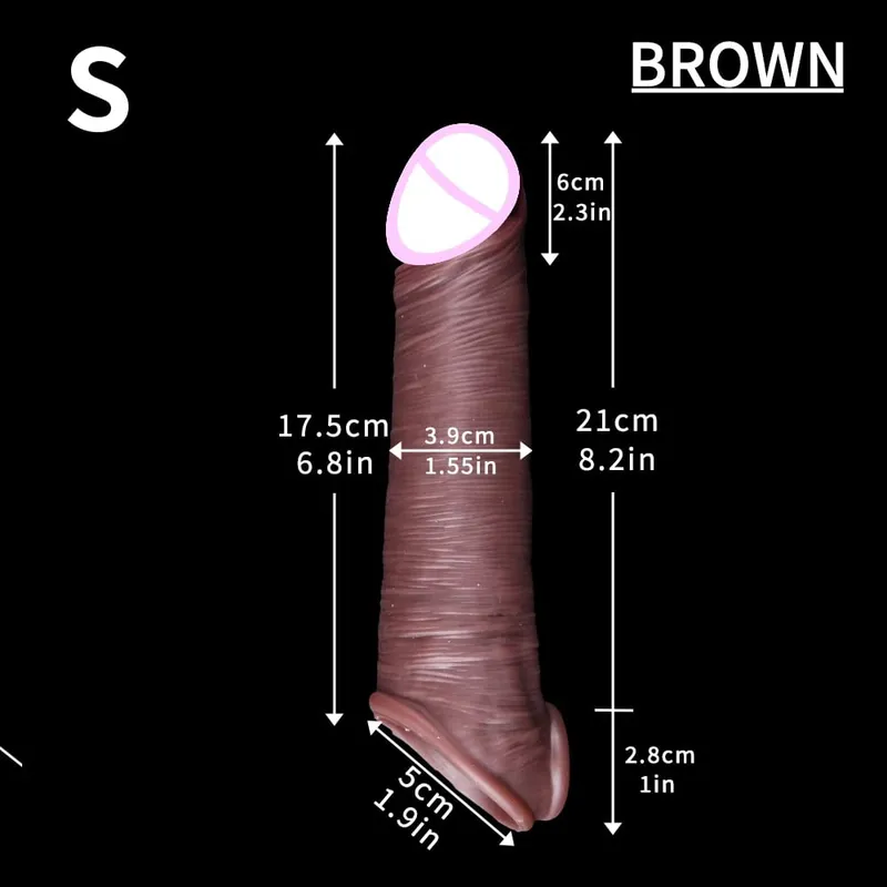 Ærme til erektion Penis træning Sexet voksen mand silikone penis ærme pik ring forlænger mandlig sexlegetøj dildo pik — image 8