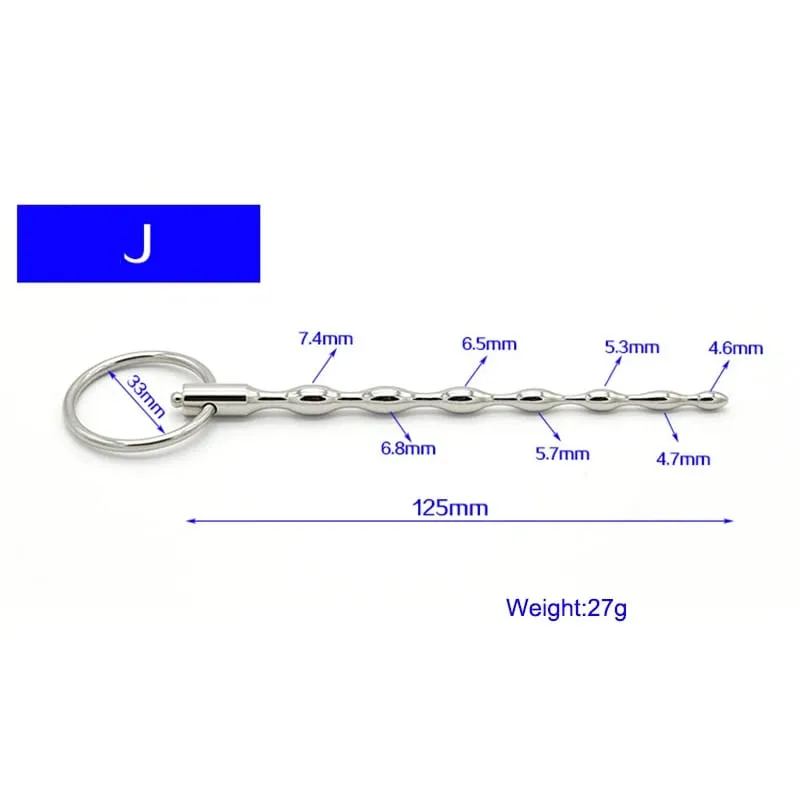 Electric Shock Male Penis Metal Urethra Plug Electro Stim Penis Dilator Beads Cock Ring Masturbation Massage Sex Toys for Men — image 14