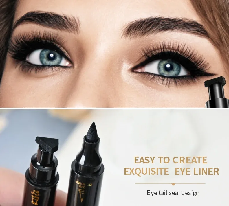 Liquid Eyeliner Pencil Super Waterproof Black Double-Headed Stamp Long Lasting Eyleliner Cat Eye Maquiagem Cosmetic Makeup Tool — image 6