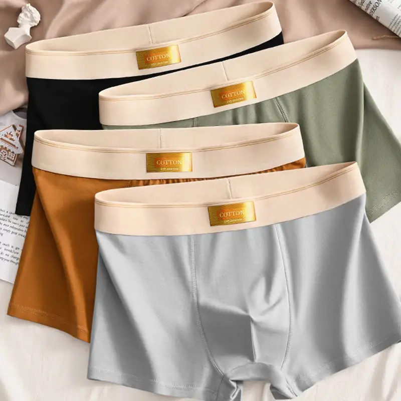 3Pcs Soft Cotton Men's Boxers Hombre Panties Man Breathable Underpants Sexy Sports Comfort Large Size L-4XL Male Boxers — image 1