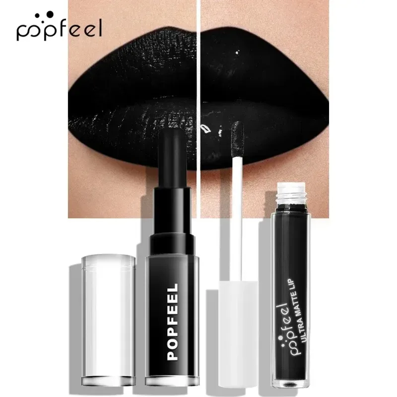 Punk Matte Black Liquid Lipstick Waterproof Long Lasting Party Lip Gloss Personality Velvet Nude Lip Tint Halloween Lips Makeup — image 2