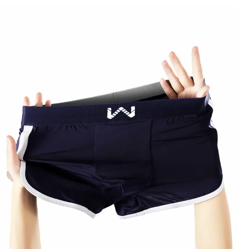 3PCS/Pack Ice Silk Breathable Antibacterial Mesh Men's Underpants Large Space Pouch Panties High Elastic Waistband Boxer Homme — image 17